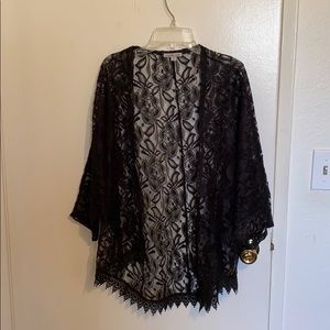Black floral cardigan